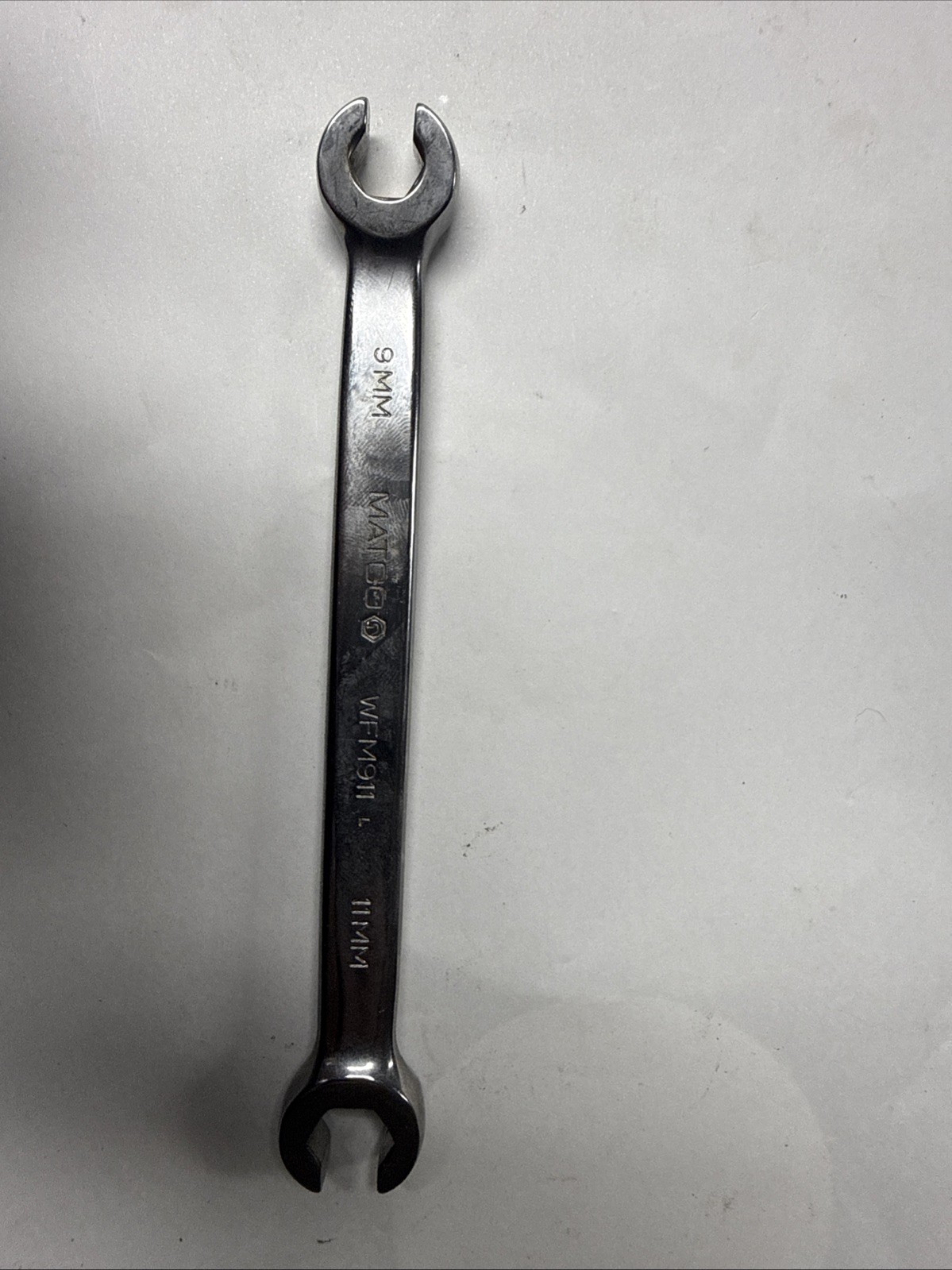 USED , MATCO TOOLS 9MM X 11MM LINE WRENCH, PART #WFM911