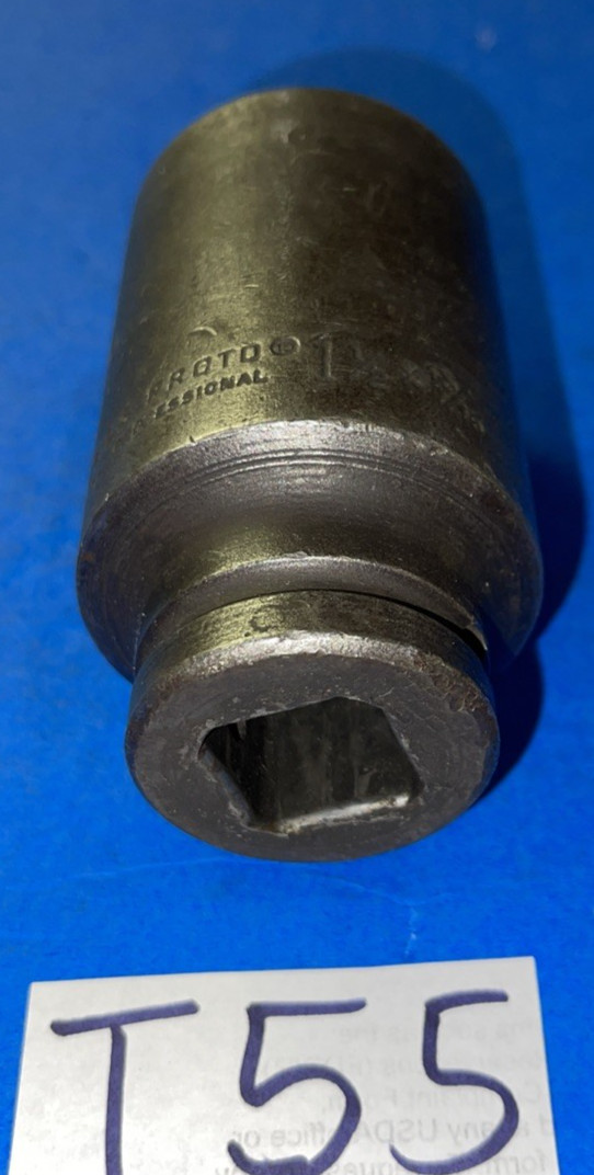 PROTO TOOLS 1 PIECE 3/4 DRIVE SAE. BUDD WHEEL IMPACT SOCKET 13/16-1-1/2