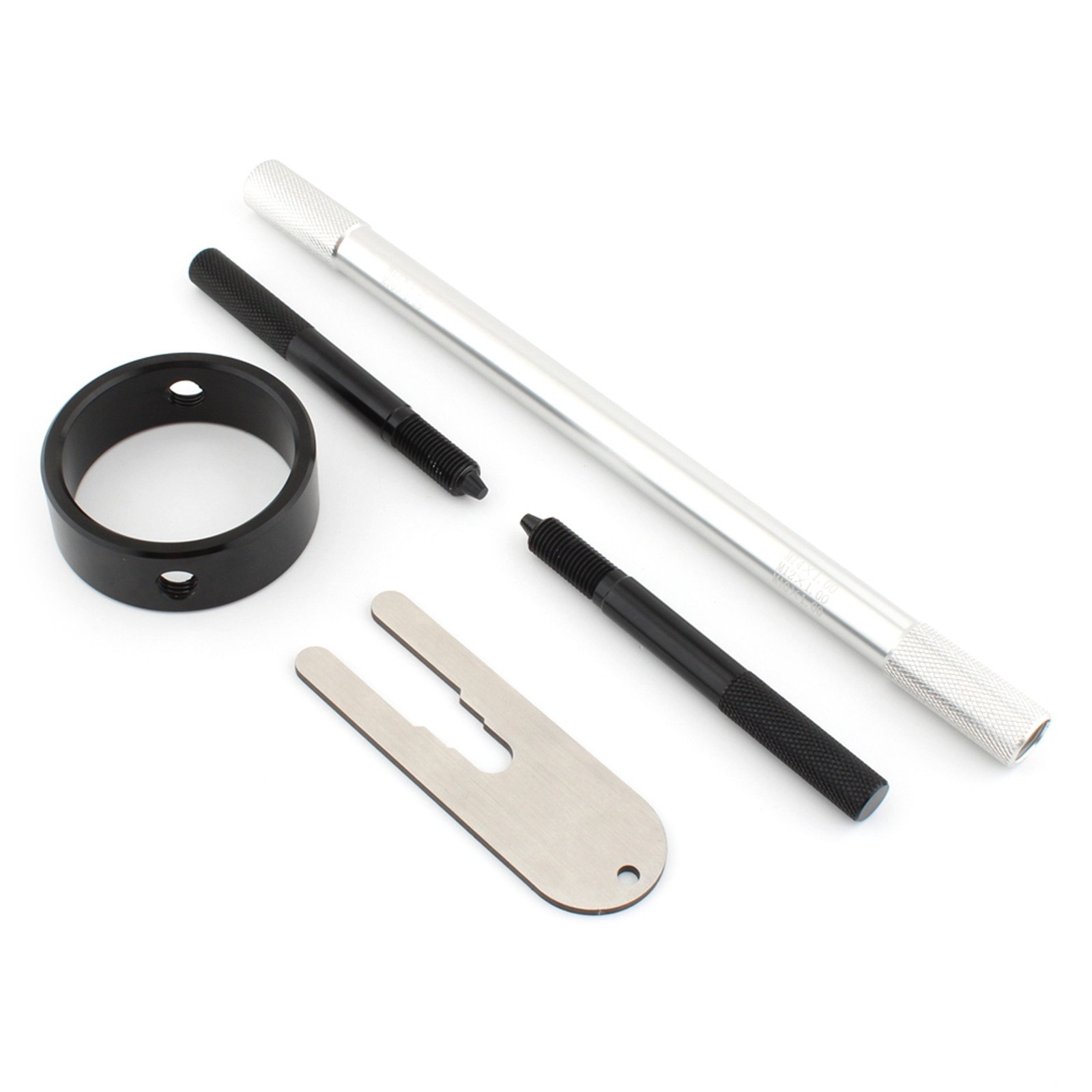 Fork Spring Compressor Adjustable Tool for Motorcycle Maintenance Silver+Black