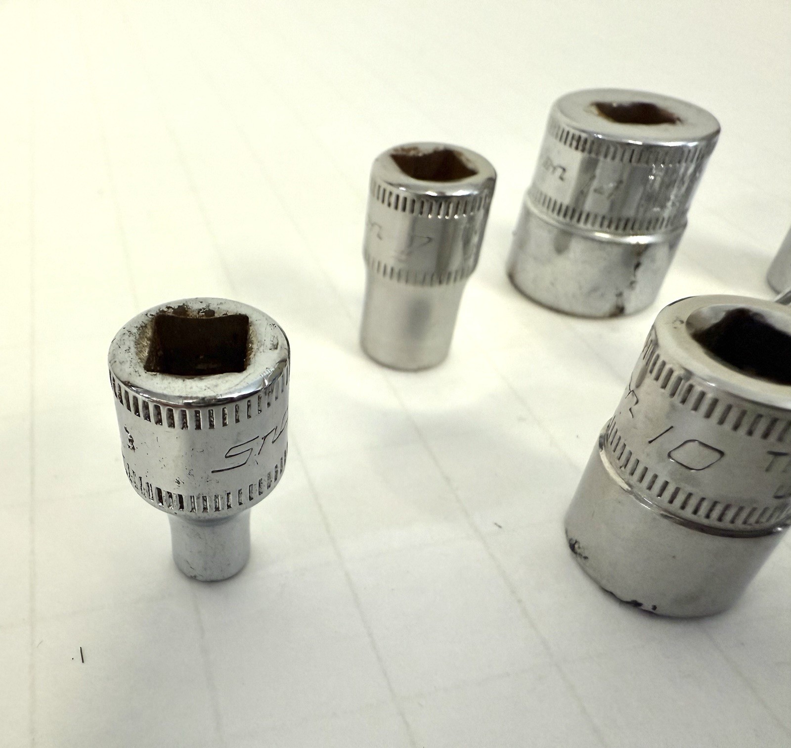 Snap-on 9 pc Shallow Socket set (2) TMM4 TMM5 TMM55 TMM6 TMM7 TMM9 TMM10 TMM14