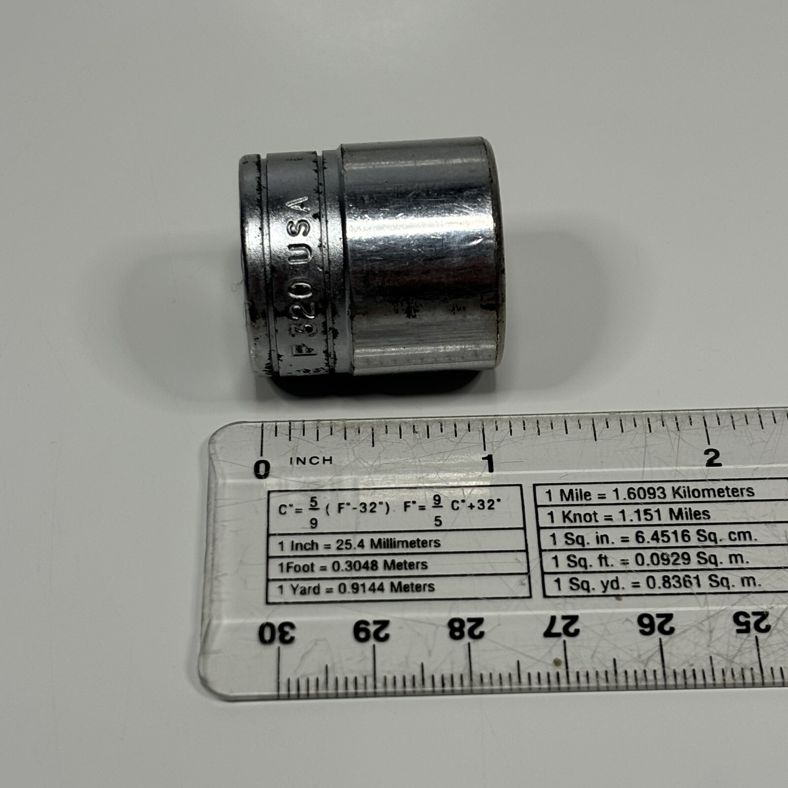 Snap On Tools F320 3/8” Dr 8 Pt SAE 5/8” Double Square Socket Chrome USA VTG