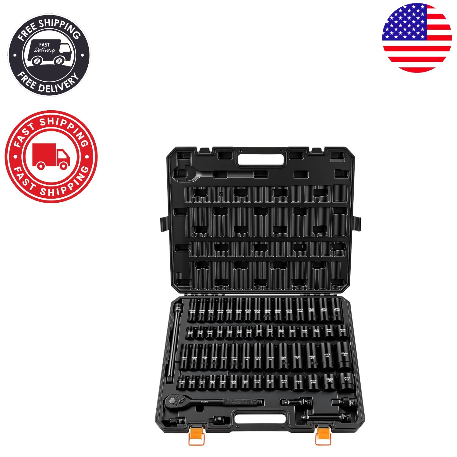 Comprehensive 1/2″ Drive Impact Socket Set – Easy-to-Read Markings & Organizer