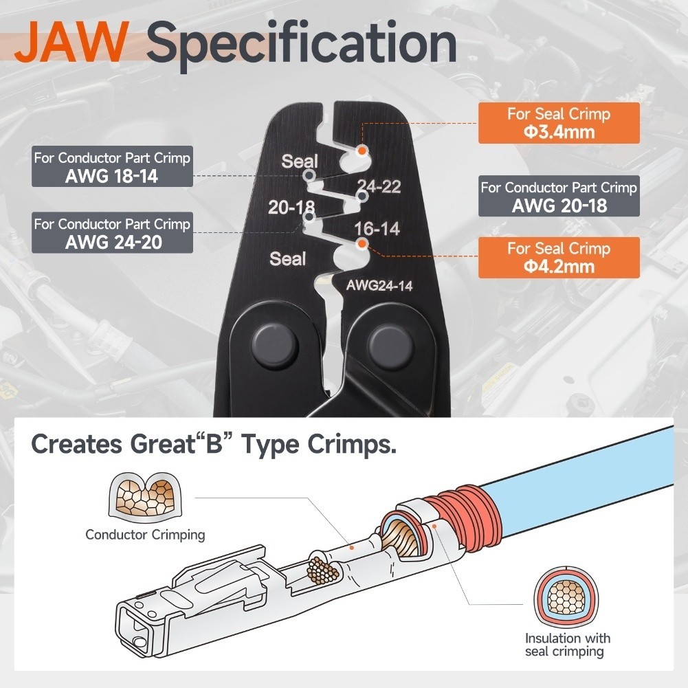 Lockable Crimping Pliers For Waterproof Sealing Connector With Material