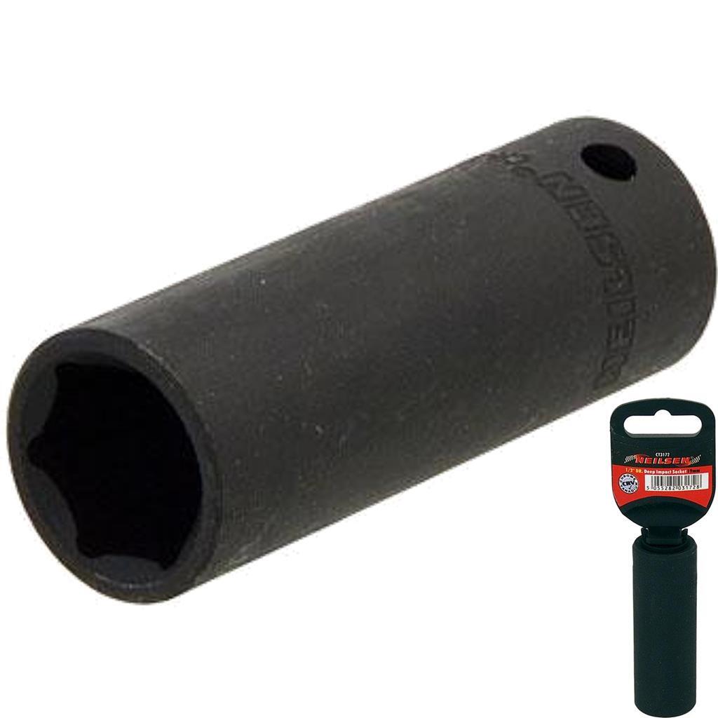 Neilsen 1/2″ Drive Standard Deep Square Metric Single Impact Socket 19mm