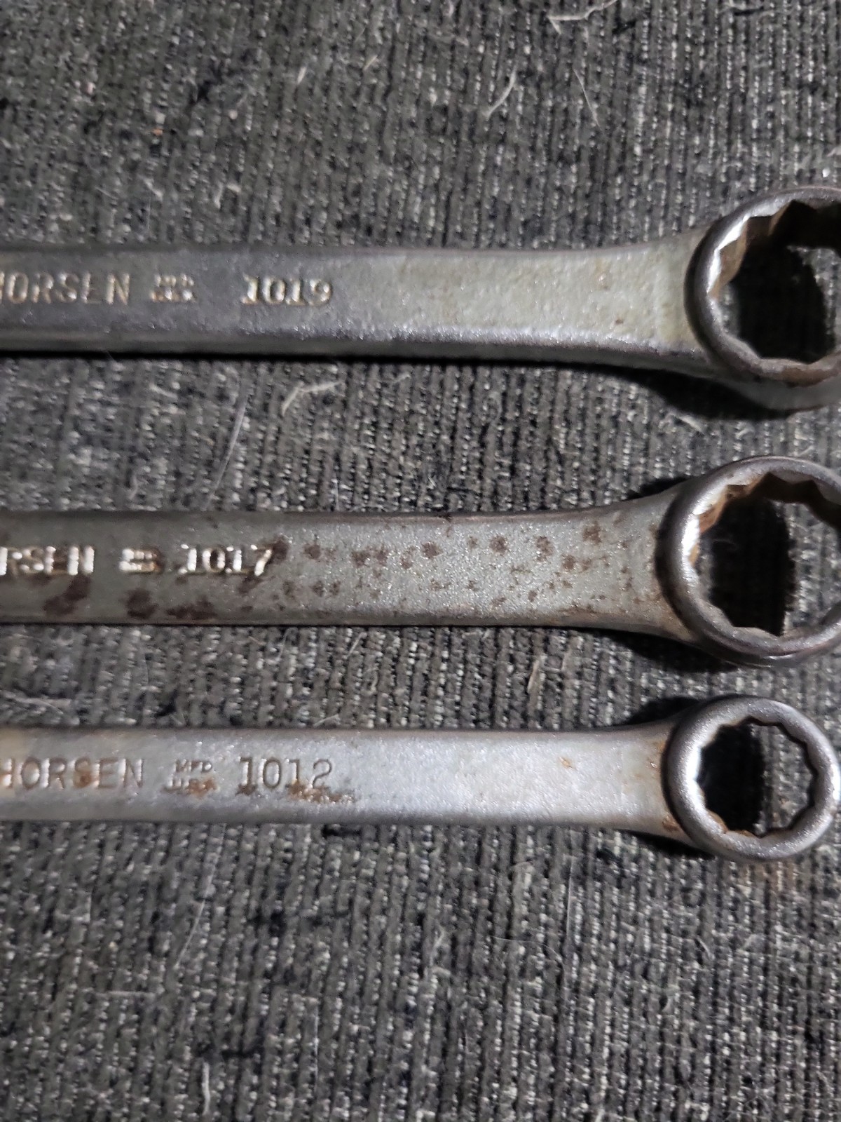 Set Of 3 Vintage Thorsen Combination Wrenches 1019, 1017, 1012. 12mm, 17mm, 19mm