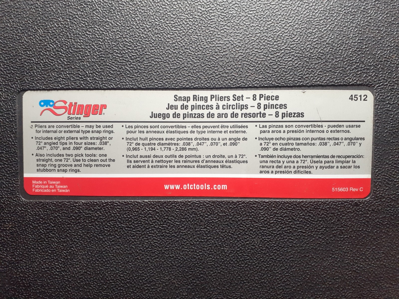 Stinger Snap Ring Pliers Set