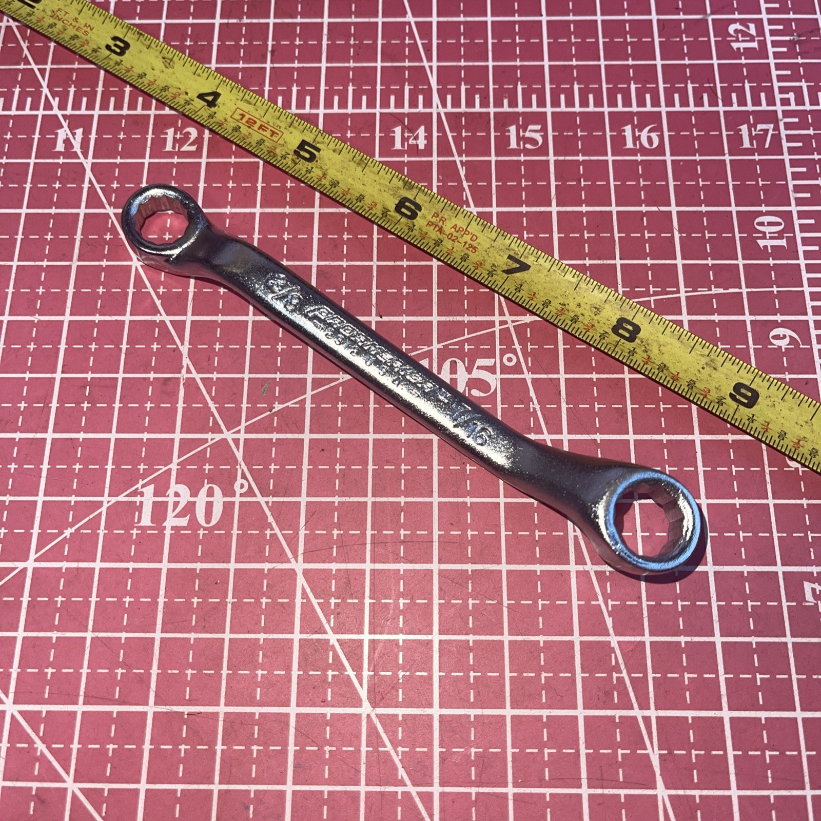 NOS PROAMERICA USA 2312 3/8 X 7/16 In SAE Stubby Offset 12 Point Box End Wrench