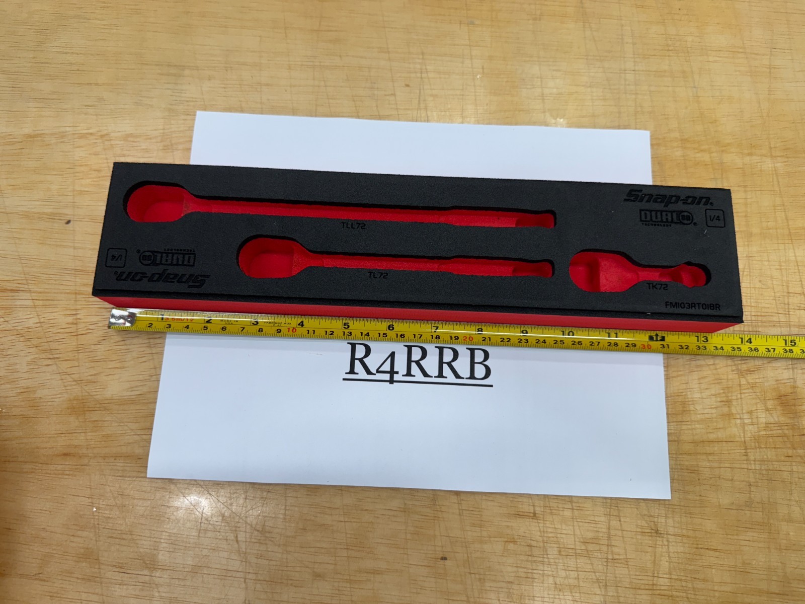 Snap-on Tools RED FOAM ORGANIZER for 3pc 1/4″ Drive Ratchet Set FM103RT01BR