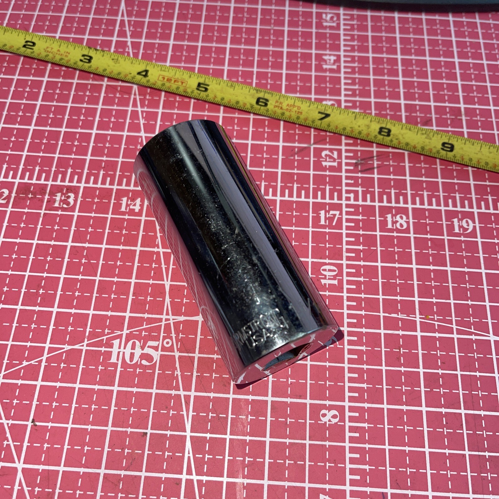 Armstrong USA 1-1/16 in SAE 1/2 Drive 12 Point Deep Socket Vintage 1 1/16