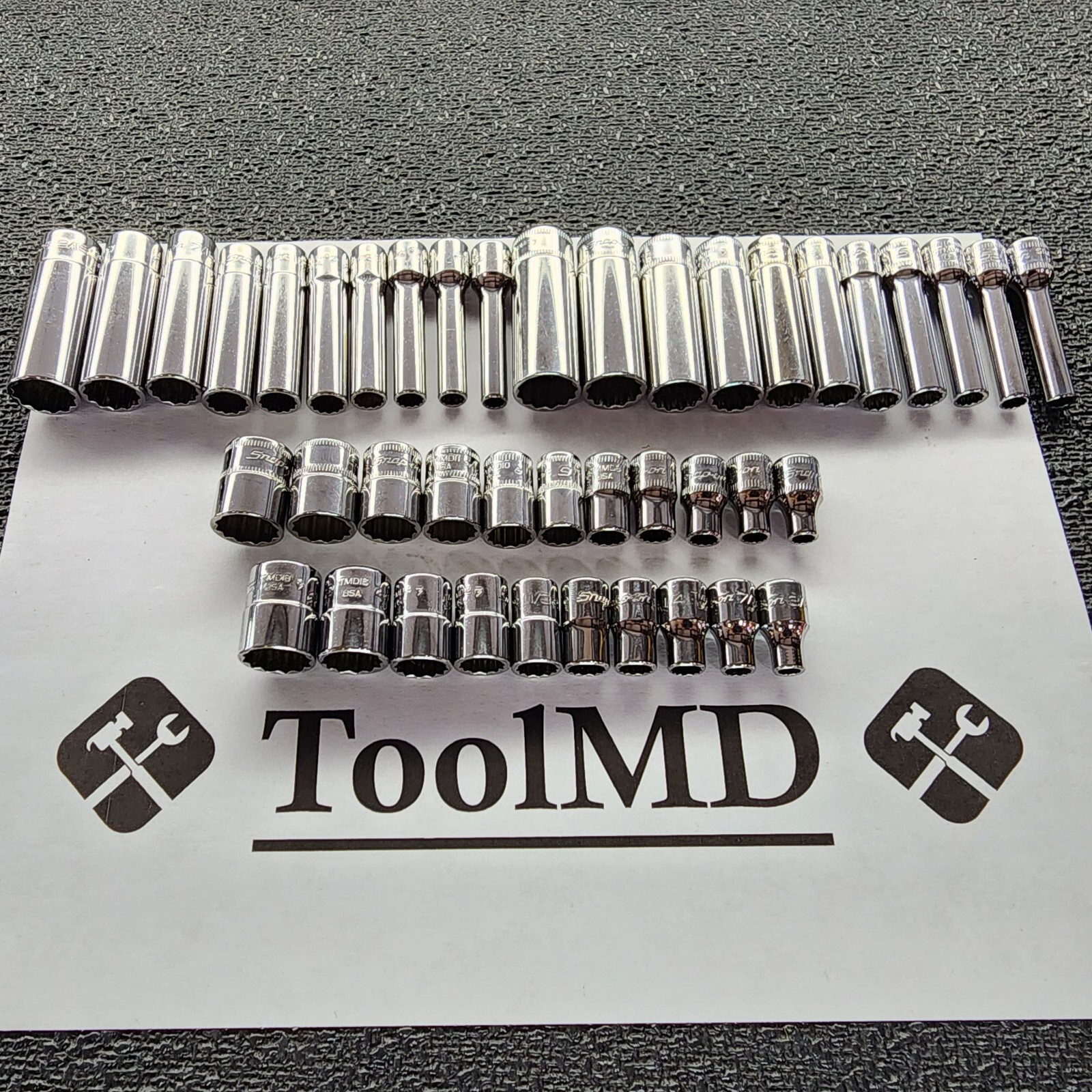 Snap-on Tools NEW 42pc 1/4″ Drive 12-POINT Metric & SAE Socket Set w/Mag Trays