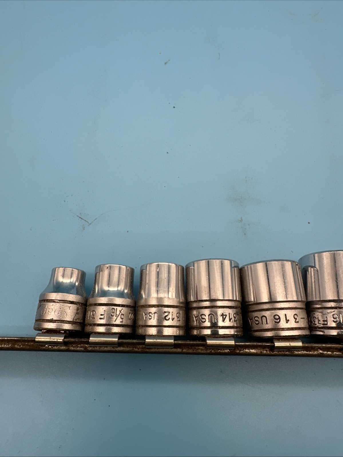 SNAP-ON TOOLS 7 PIECE 3/8 DRIVE SAE 8 POINT DOUBLE SQUARE SOCKET SET 1/4-5/8