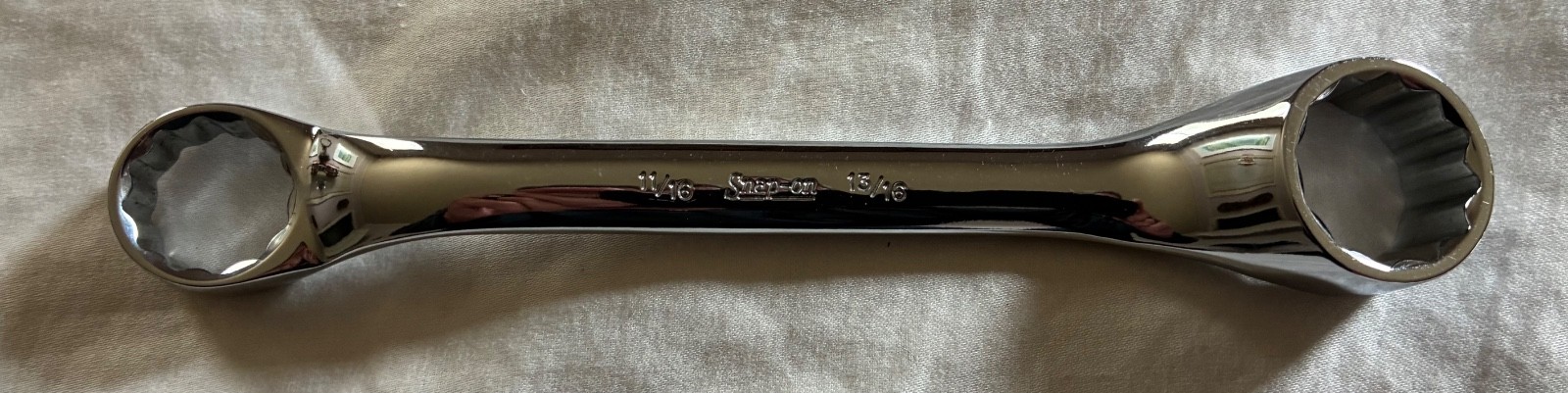 1987 Snap-On Tools USA 11/16″ 13/16″ 10° Offset Short Box Chrome Wrench XS2226