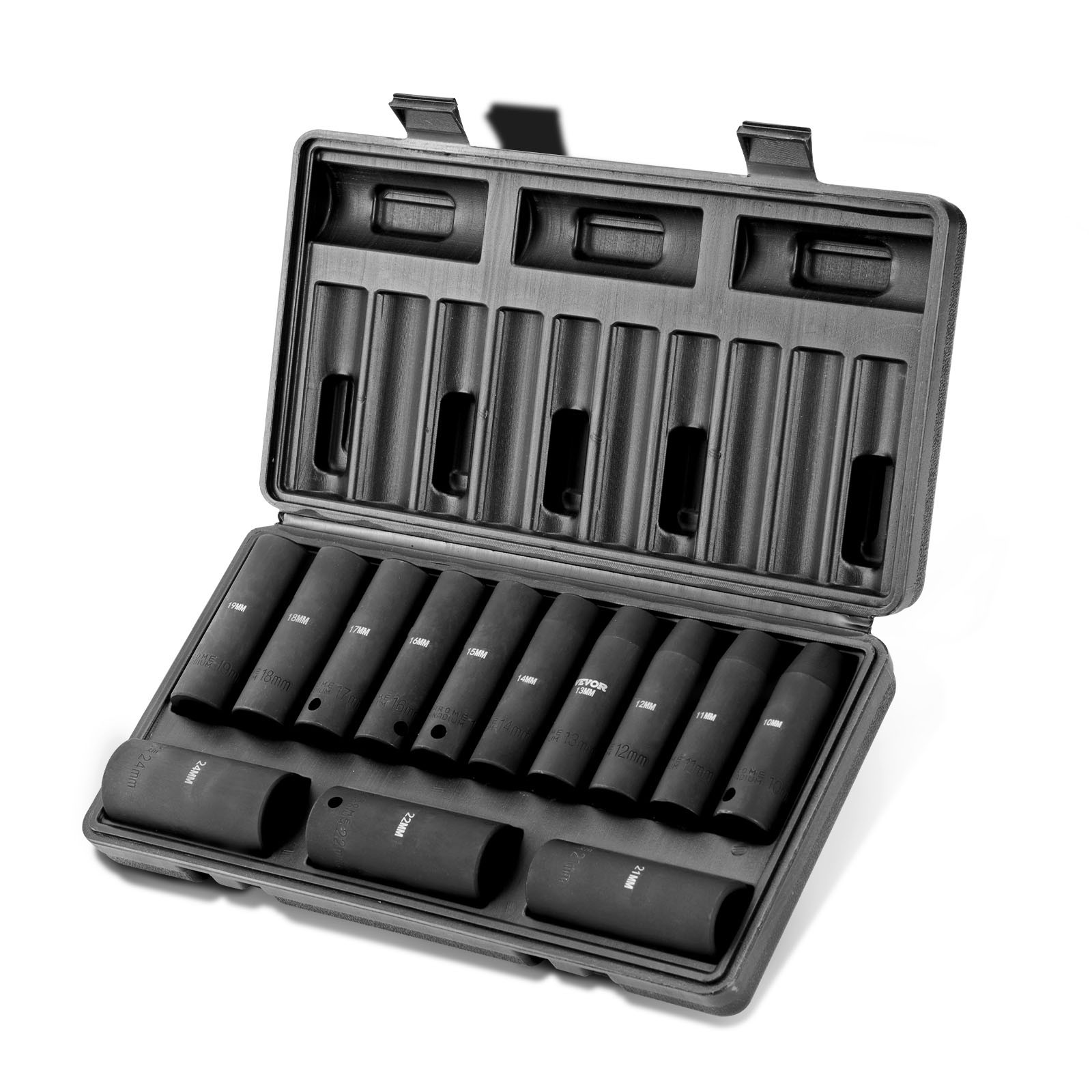 VEVOR Impact Sockets Set 13pcs Metric 6-Point 1/2in Drive Bit Ratchet Tool Kit