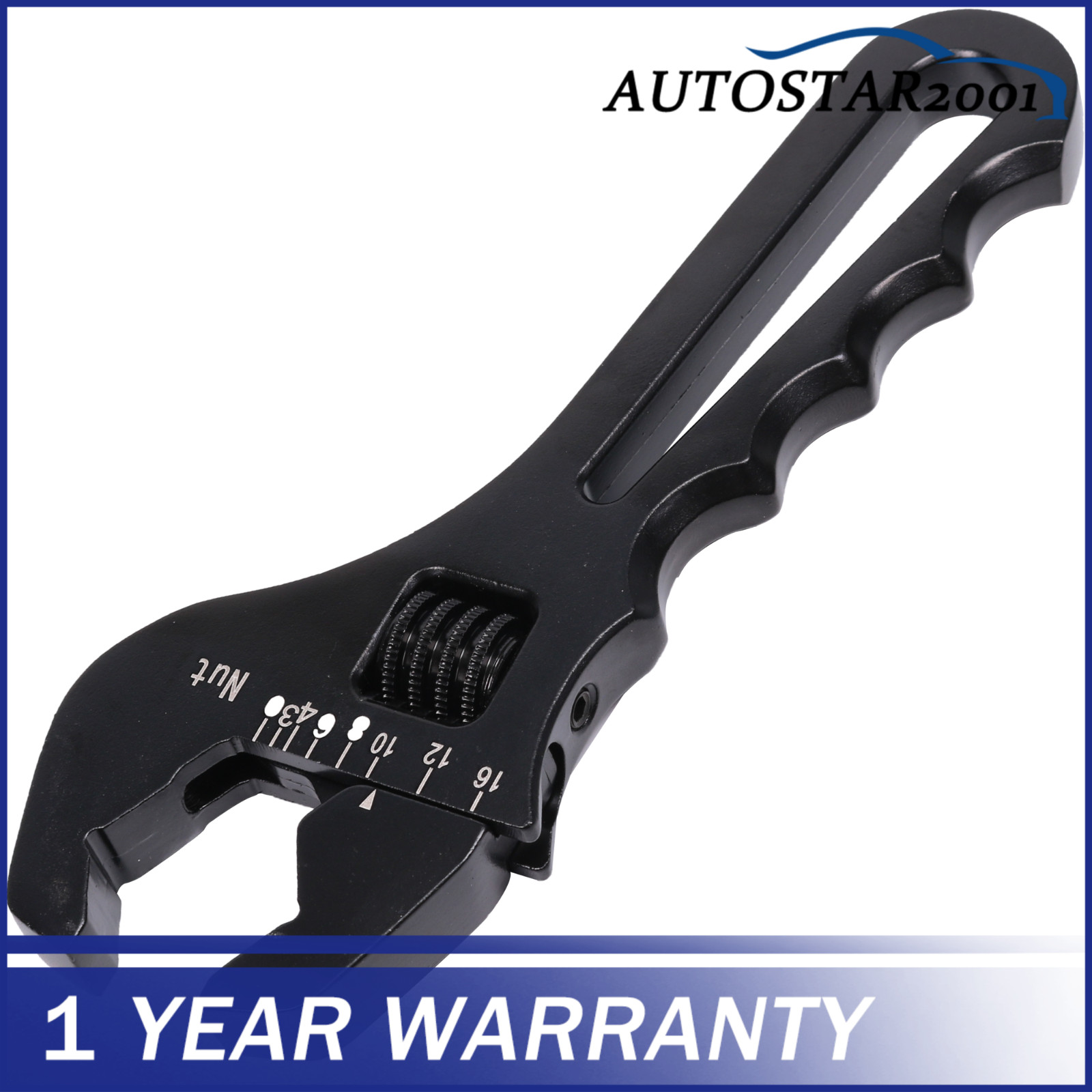 Black 3AN-16AN Adjustable Wrench Tool Spanner Aluminum For Hose End Fitting