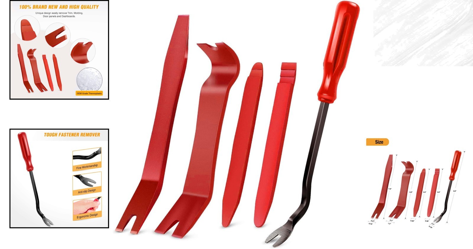 5PCS No-Scratch Nylon Auto Trim Removal Tool Kit for Safe Car Panel Dismantle