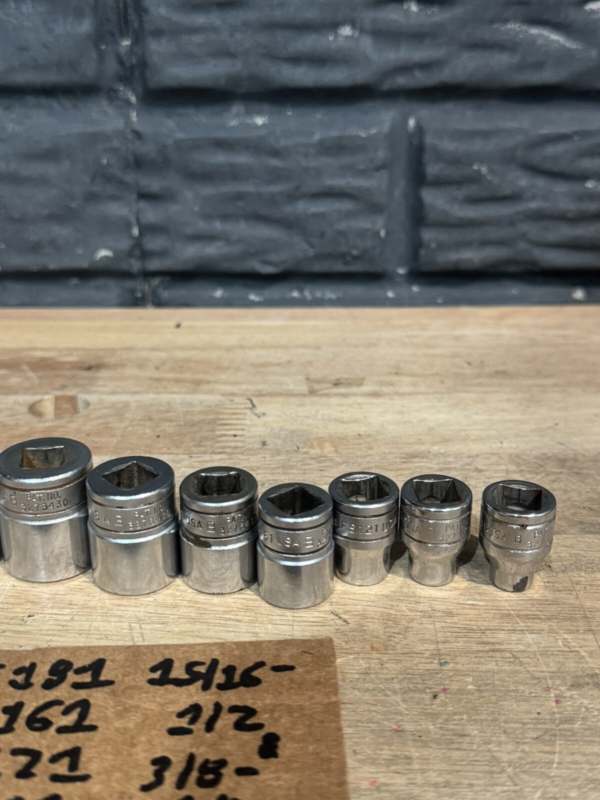 SNAP ON TOOLS – 11Pc Shallow Socket Set, 3/8” Dr, 6pt FS 15/16 – 1/2 & 3/8 – 1/4