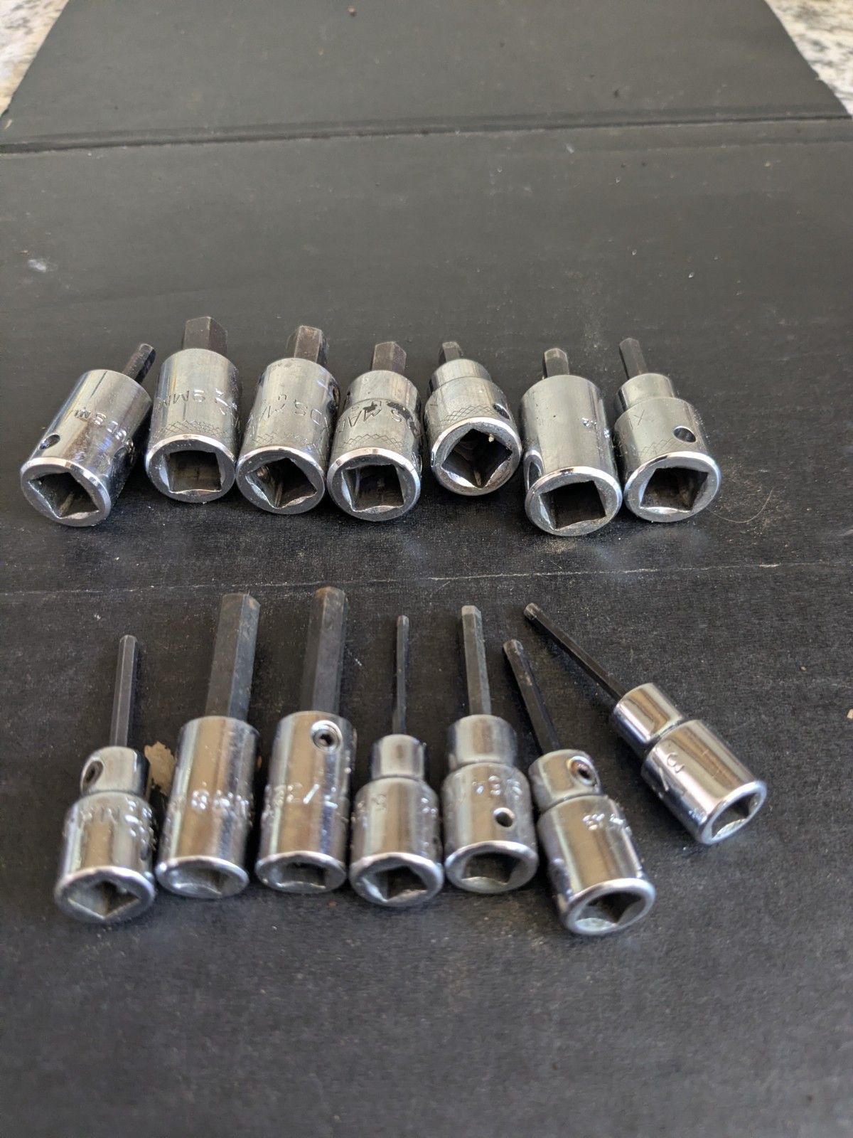 14 MAC Tools Hex Head Sockets Mixed Lot SAE MM 3/8″ & 1/4″ Drive USA Made Tools