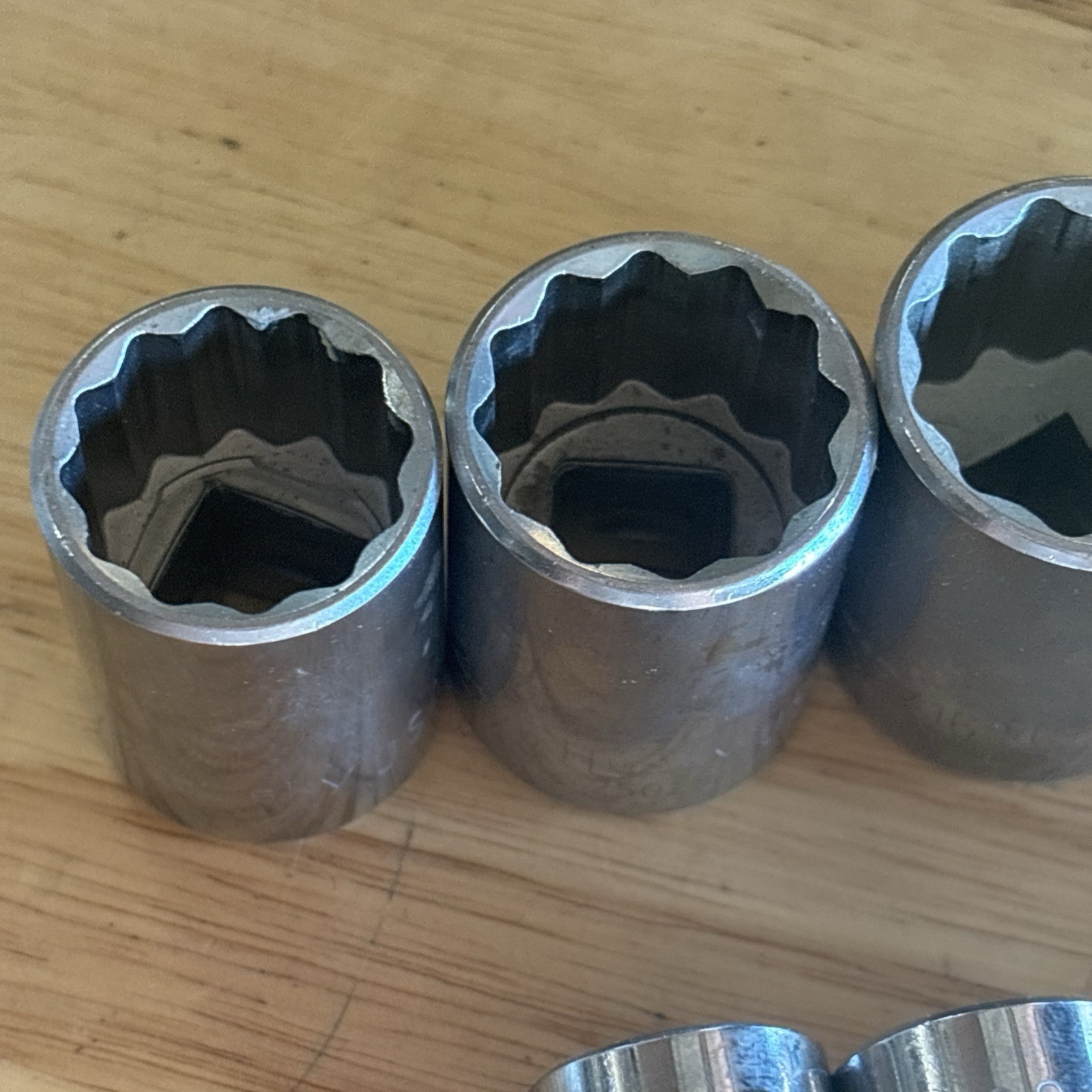 Husky SAE Shallow Socket Set 1/2″ Drive 12 Point 7/16″ to 1-1/4″ Vtg USA READ