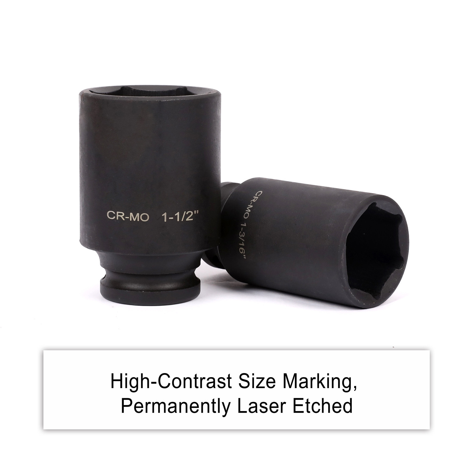1/2-Inch Drive Deep Spindle Axle Nut Impact Socket Set Cr-Mo 6-Point 1/2″