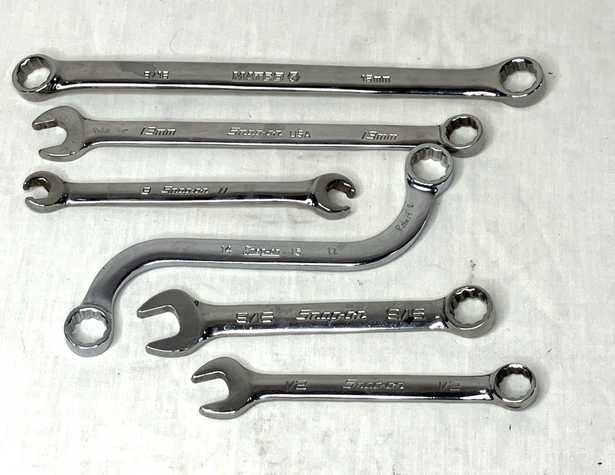Snap-On Wrench Lot SAE & Metric 1/2 9/16 9/16 11mm 13mm + Matco 15mm