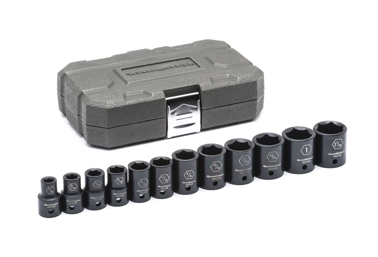 Gearwrench 12 pc SAE 1/2″ drive Impact Socket Set 3/8 to 1-1/16″ w/ Case #84931N