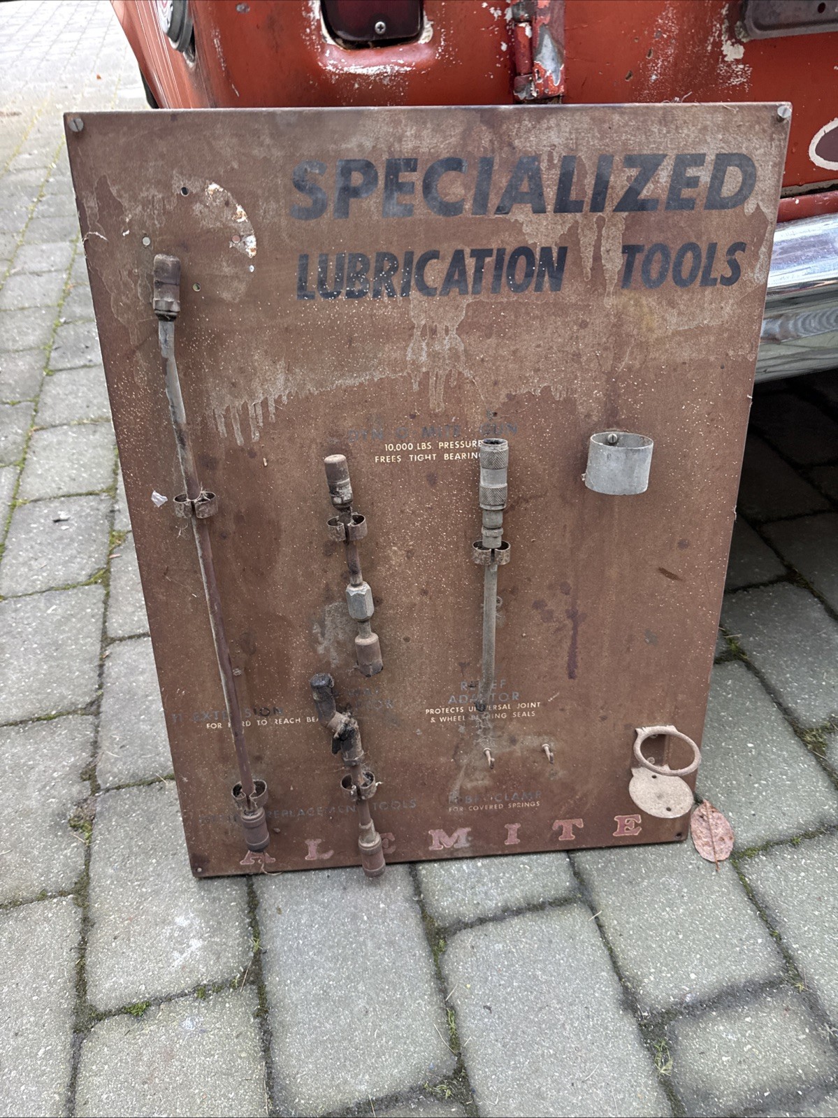 Vintage American Specialised Lubrications Tools Workshop Tool Hanging Board