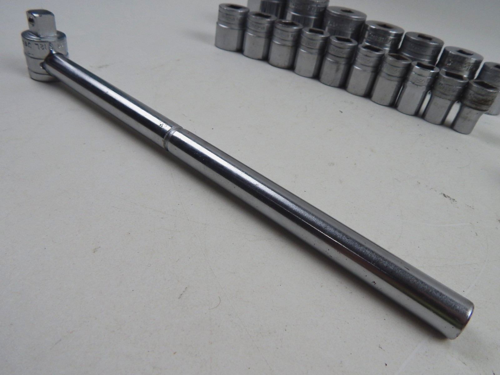 Snap-On SW 12 Point SAE 1/2″ Drive Shallow Socket Set 7/16 to 1-7/16″ USA 21pc