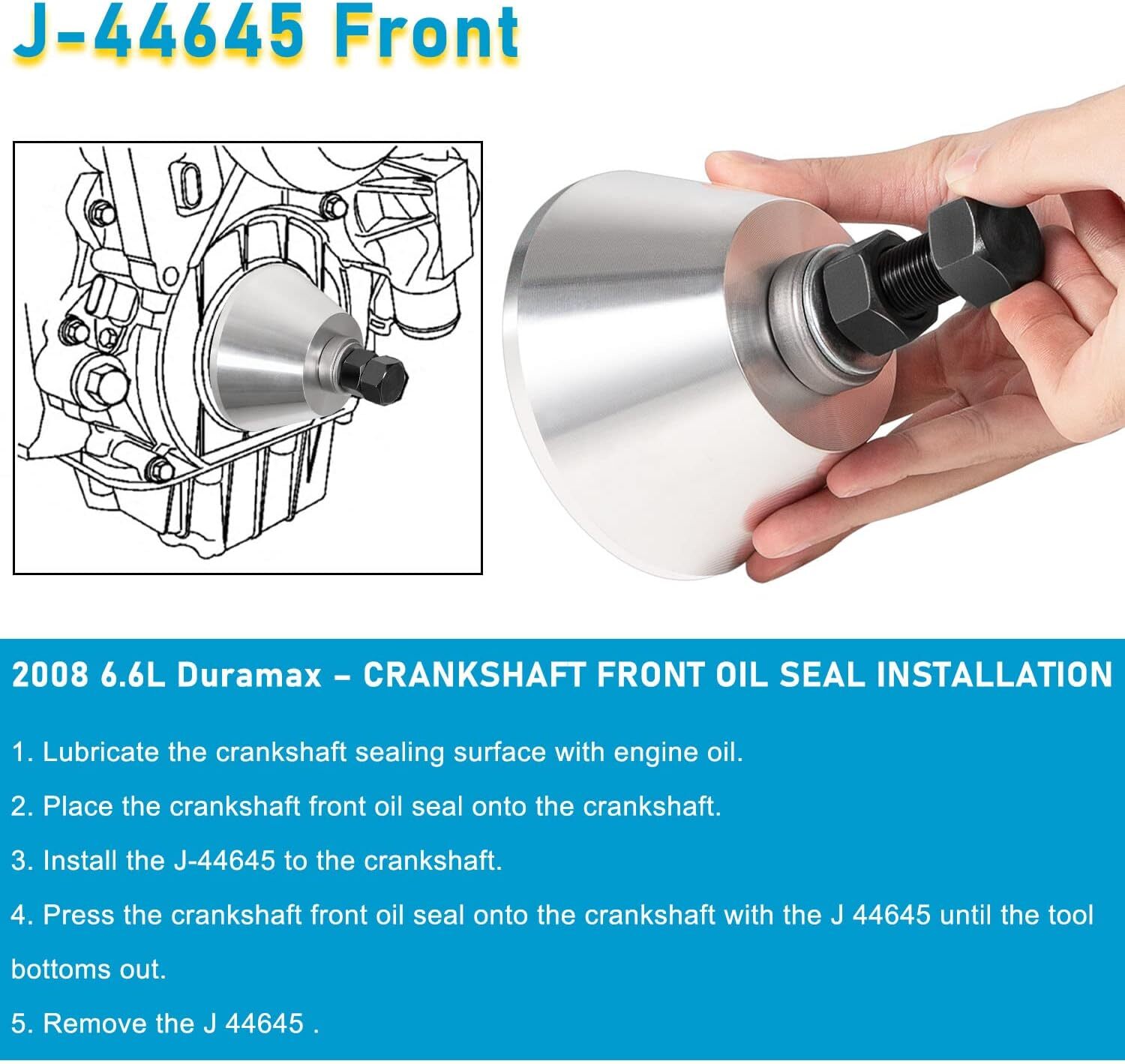 For Isuzu 6.6 L Duramax Front Crankshaft Seal / Wear Sleeve Installer J-44645