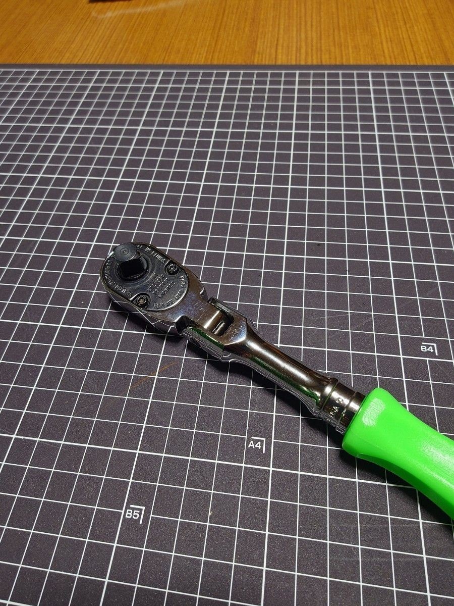 Snap-on / FHFD80A 3/8 Drive Short Flex Ratchet Green Hard Grip USA New Old Stock