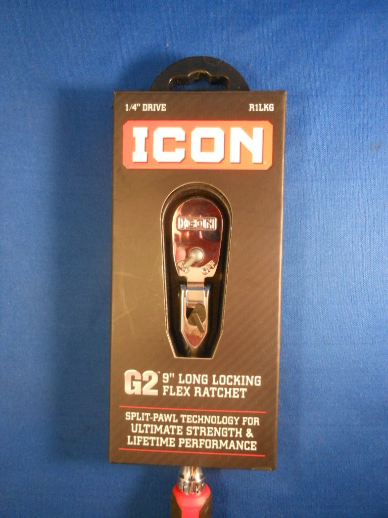 New ICON R1LKG 1/4” Drive Ratchet G2 9” Long Locking Flex Ratchet 70451