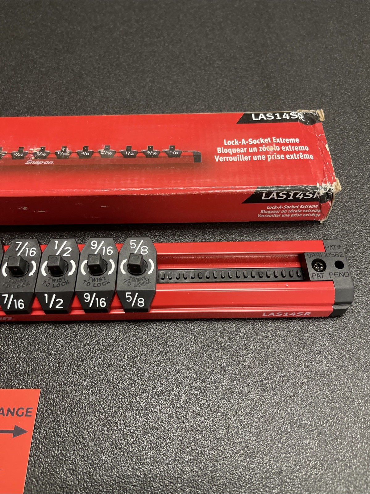 Snap-on Tools NEW RED 1/4″ Drive SAE 14 Post Lock-A-Socket Rail LAS14SR