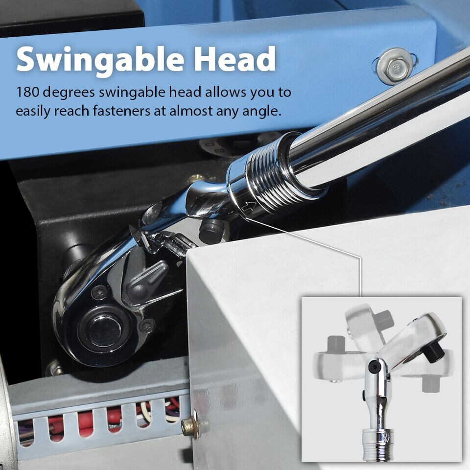 1/2″ Dr. Flex-Head Extendable Ratchet 345-495mm T&E Tools 24698