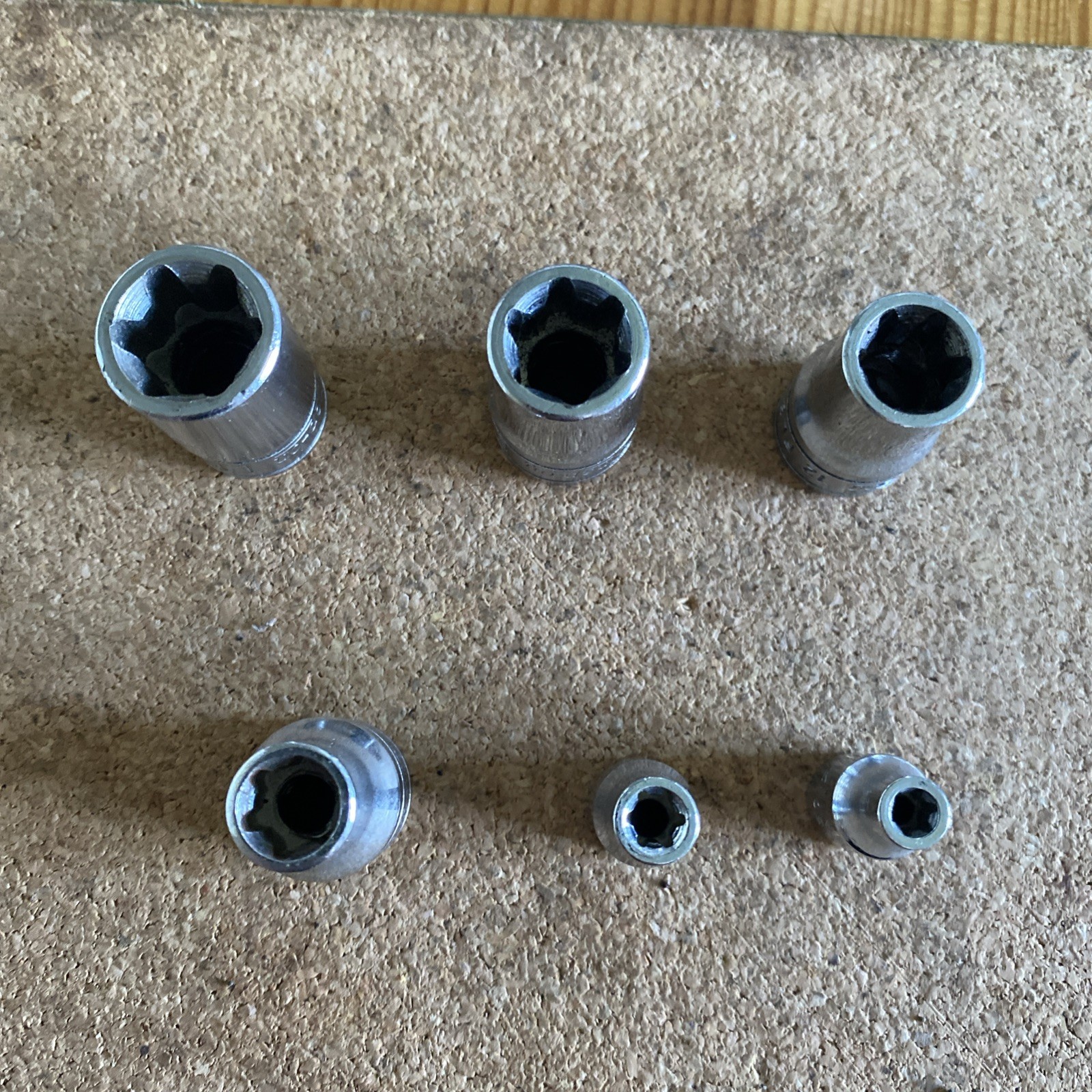 Snap On FLE/TLE Female Torx Bit Bundle – 16-14-12-10-6-5 Mm – 6 Pcs Metric