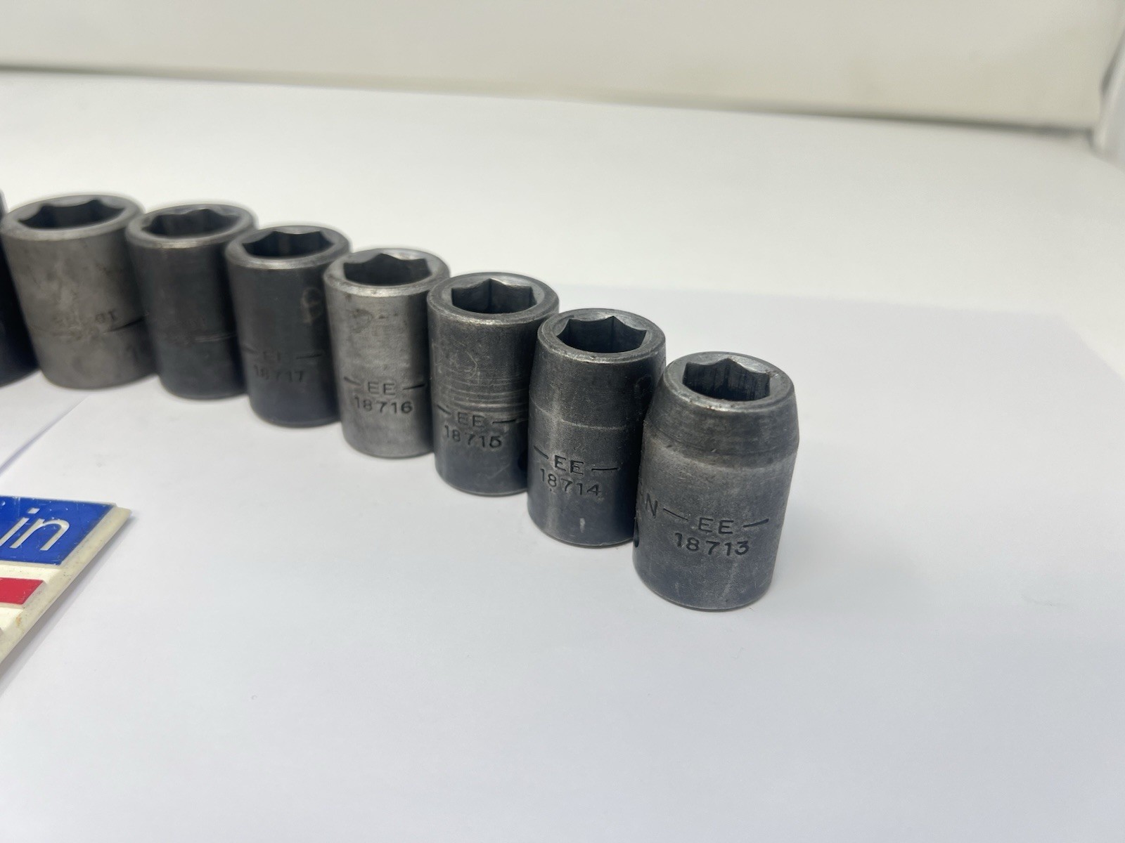 Vintage SEARS CRAFTSMAN USA 11pc METRIC GK EE Impact Socket Set 1/2″ Drive 19450