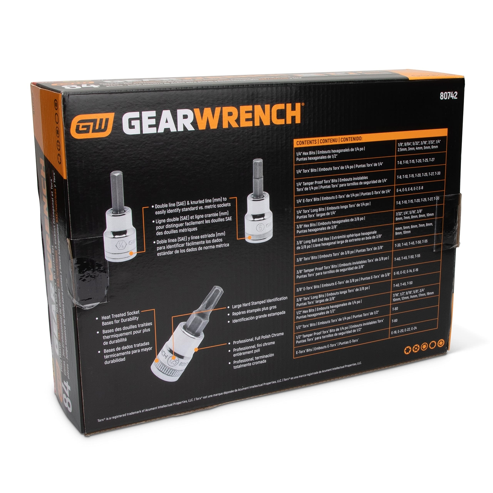 GEARWRENCH 84 Pc. Master SAE/Metric Hex And Torx Bit Socket Set – 80742