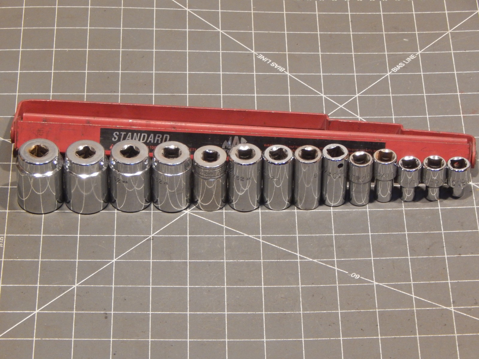 READ Mac 14Pc 3/8 Drive SAE Mid Semi Deep Intermediate Socket Set 1/4 1″ Dr