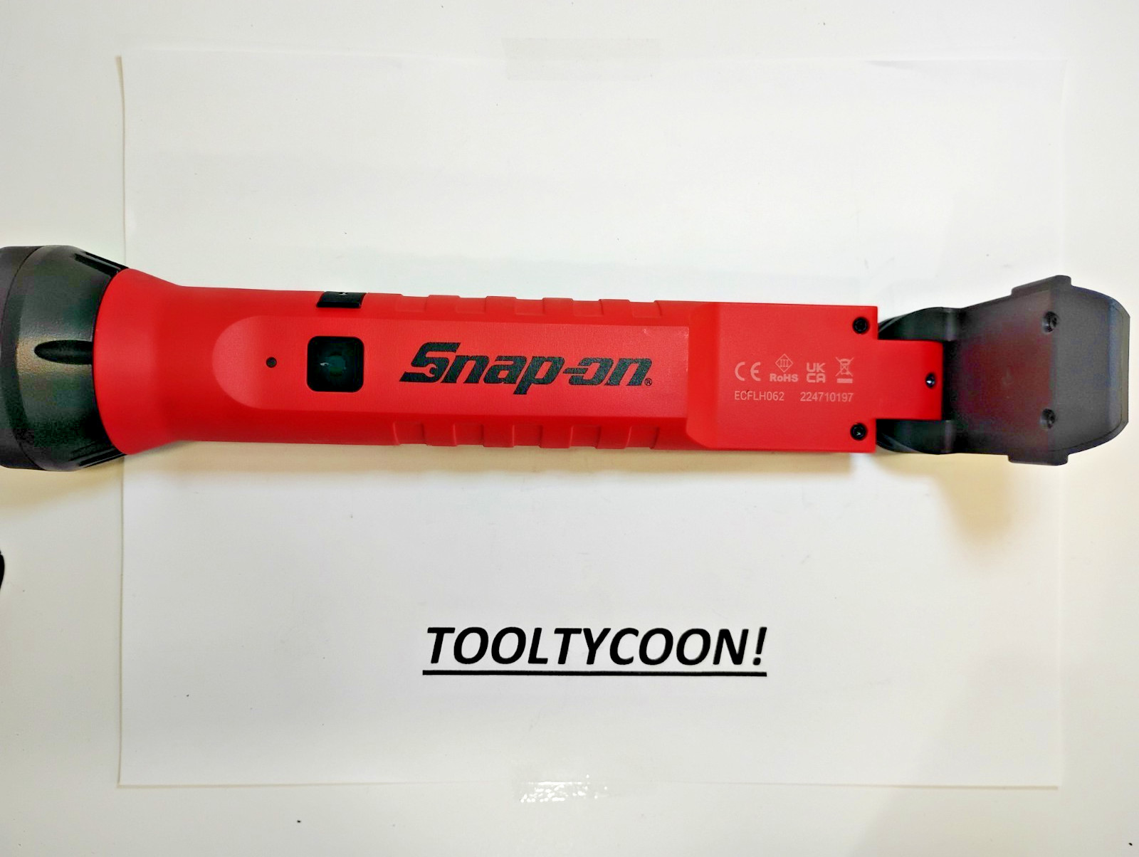 Snap-On Tools NEW ECFLH062 PIVOT HEAD Flashlight RED 600 LUMEN RECHARGABLE