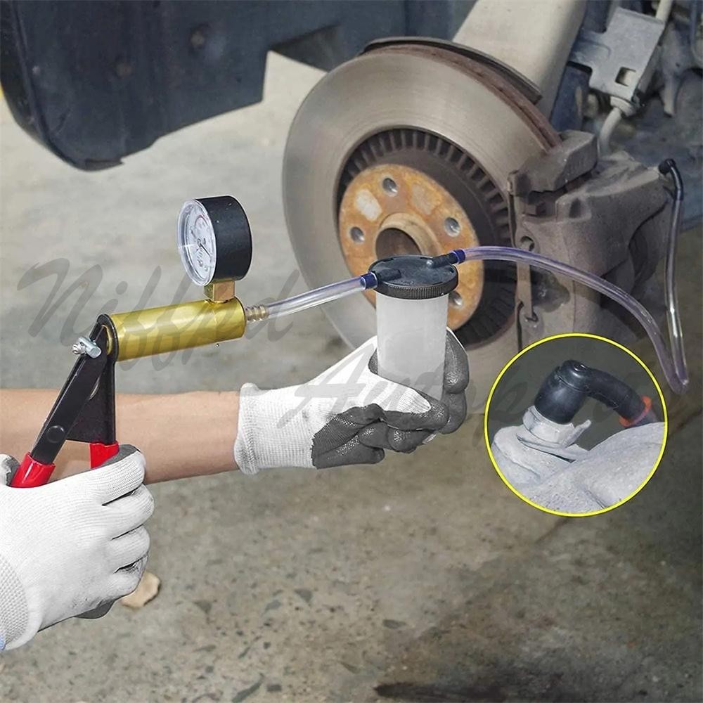 Manual Hand Vacuum Pump Car Pressure Tester Tool Brake Fluid Bleeder Bleeding