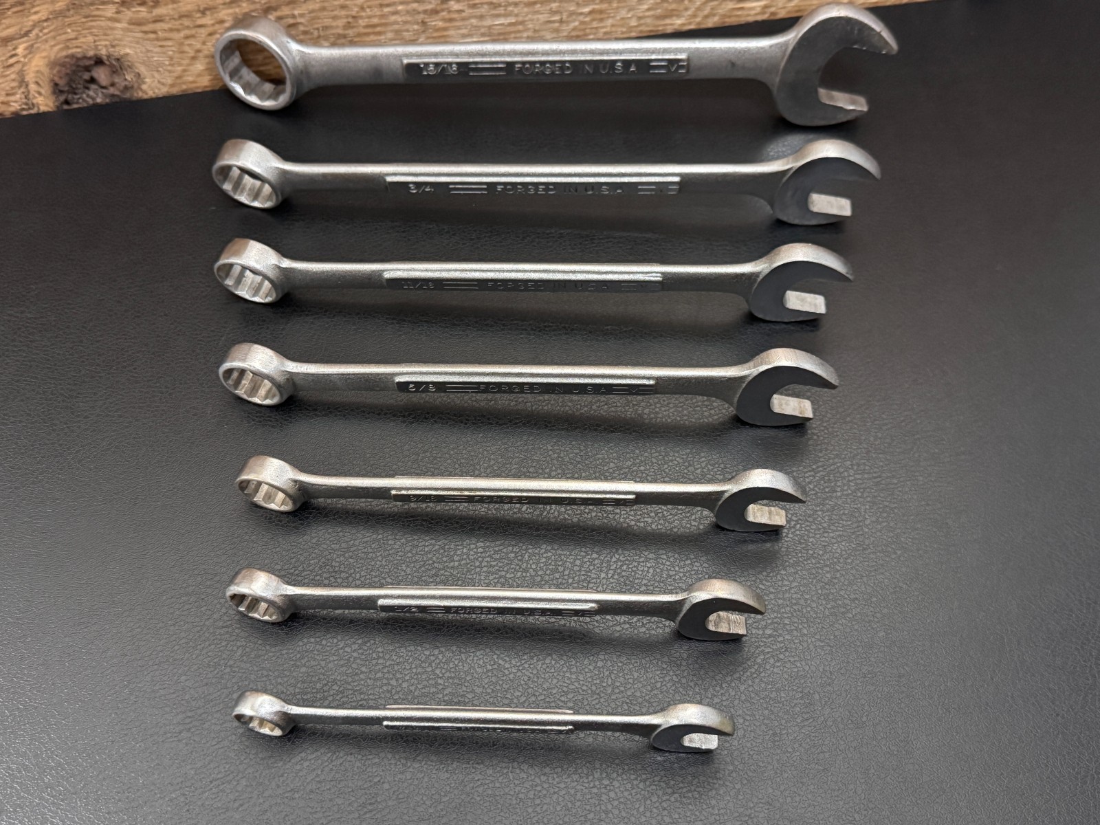 Vintage Craftsman =V= SAE Combination Wrench Set 7/16 to 15/16 7pc Forged in USA