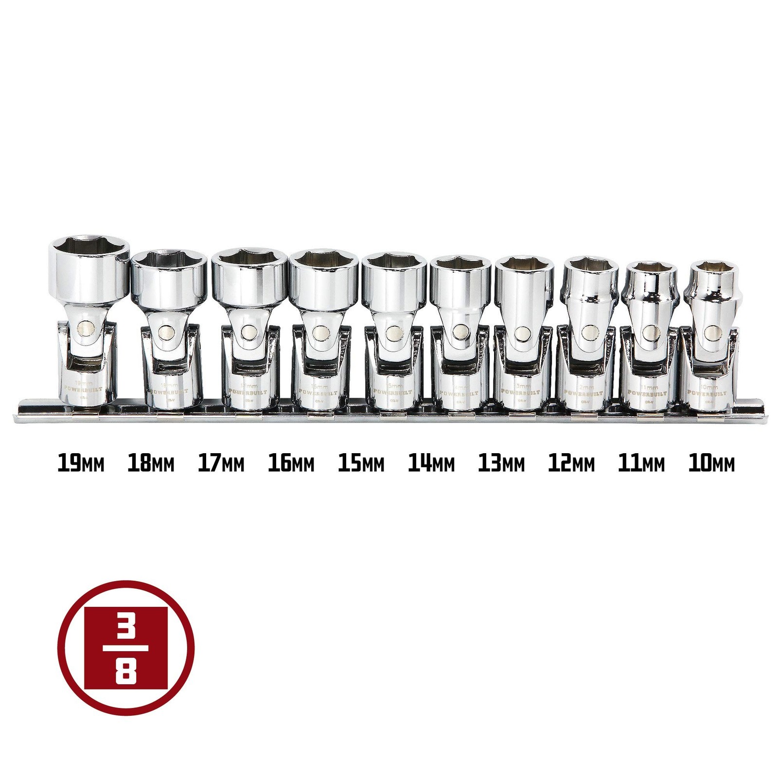 Powerbuilt 10 Piece 3/8-Inch Drive Metric Universal Joint Socket Set, 0mm to …