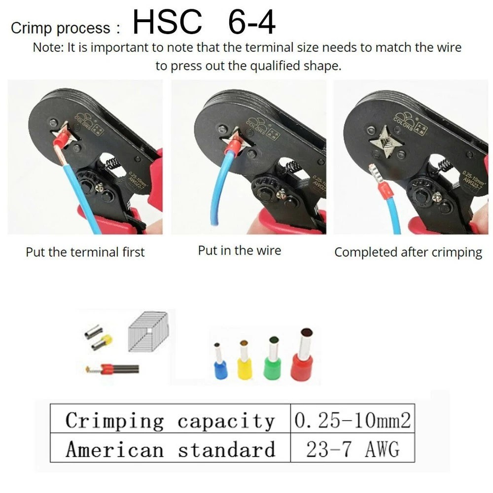 Ferrule Crimping Tool Kit Self-adjustable 1200pc Terminal Wire Crimper Pliers