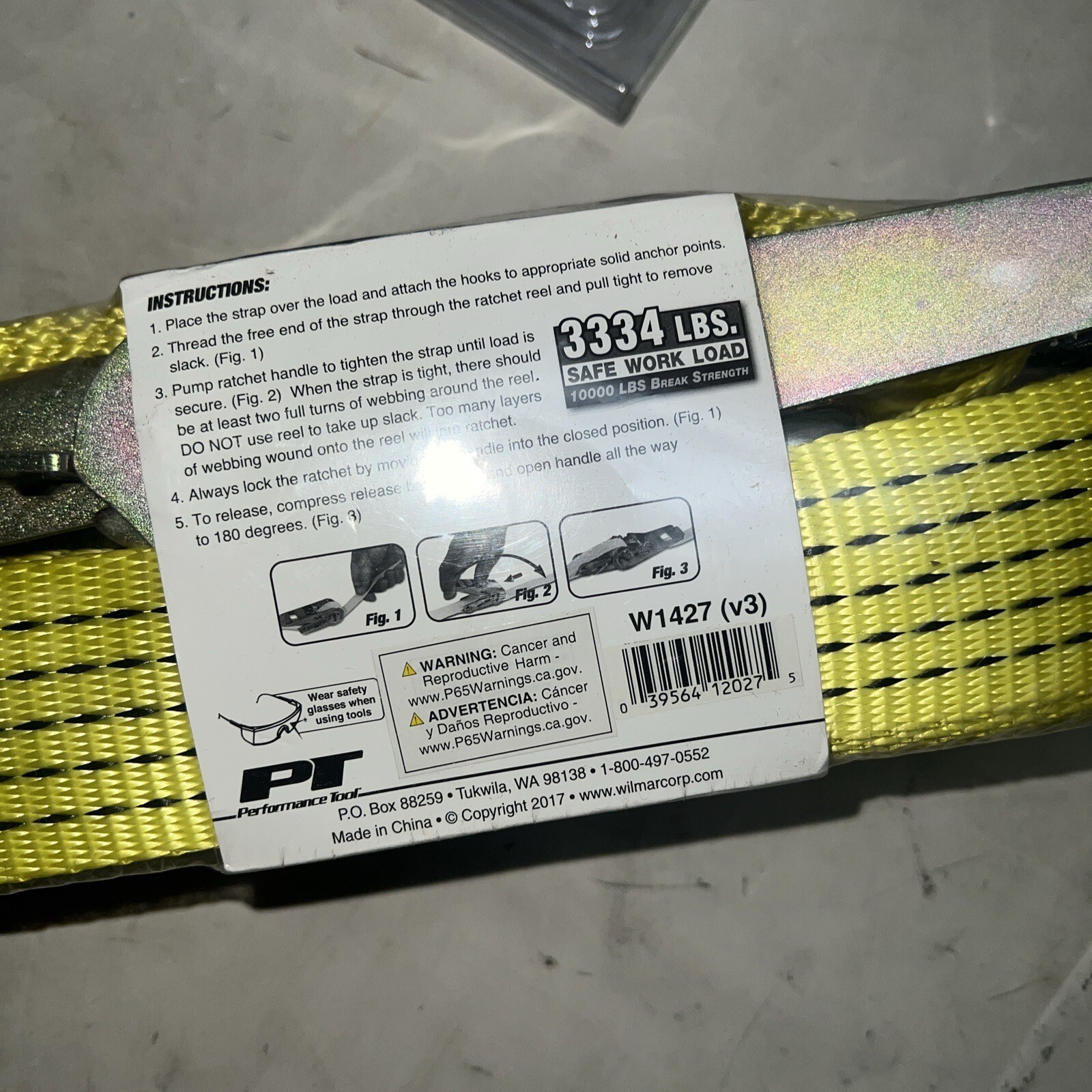 2 W1427 PT /2″ x 27′ Ratchet Straps And 2 W1426 1 1/2 X 15’ Straps