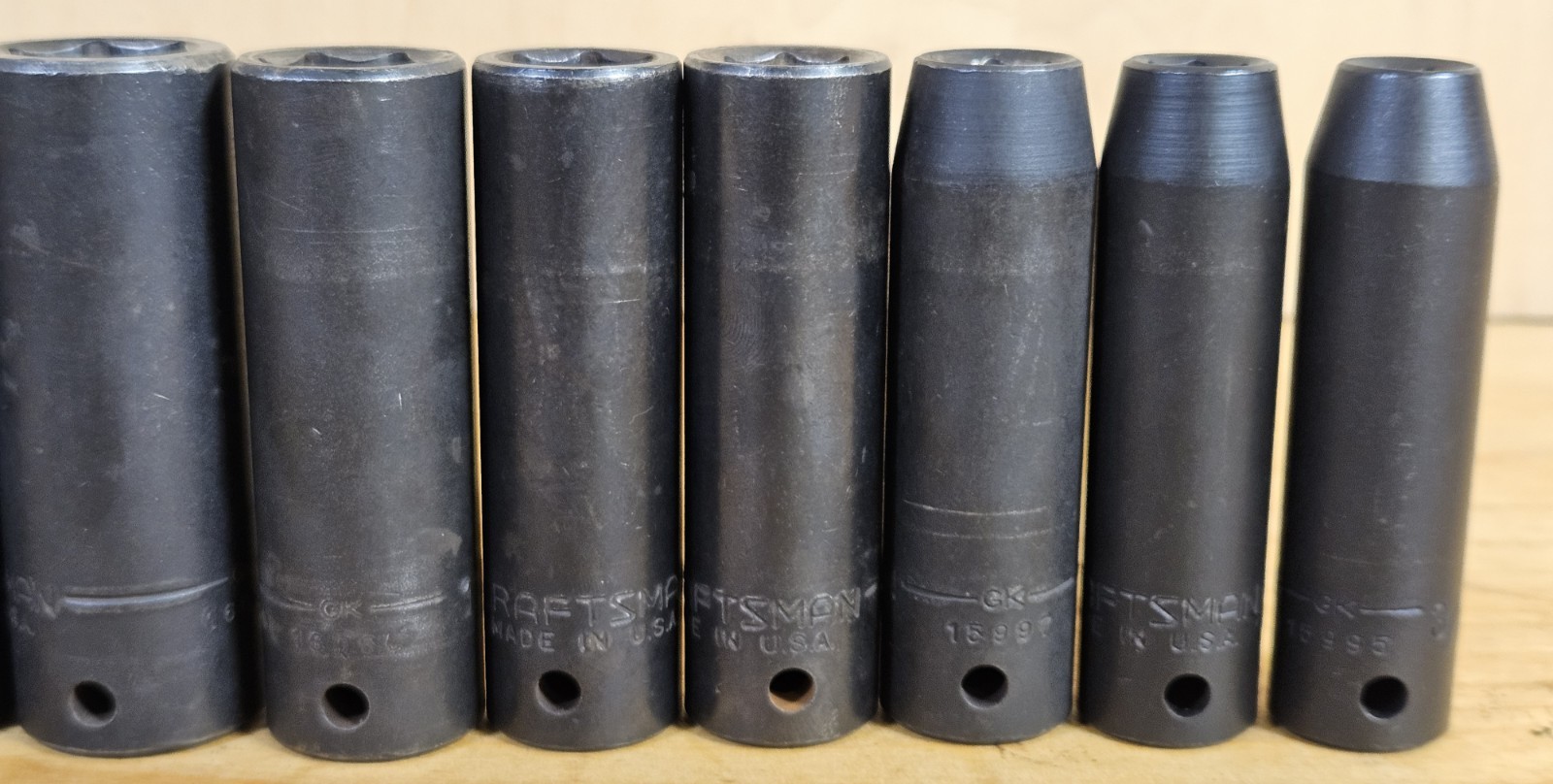 USA Used SAE Craftsman GK 1/2″ Drive Impact Socket Set 12 Pieces 3/8- 1 1/16