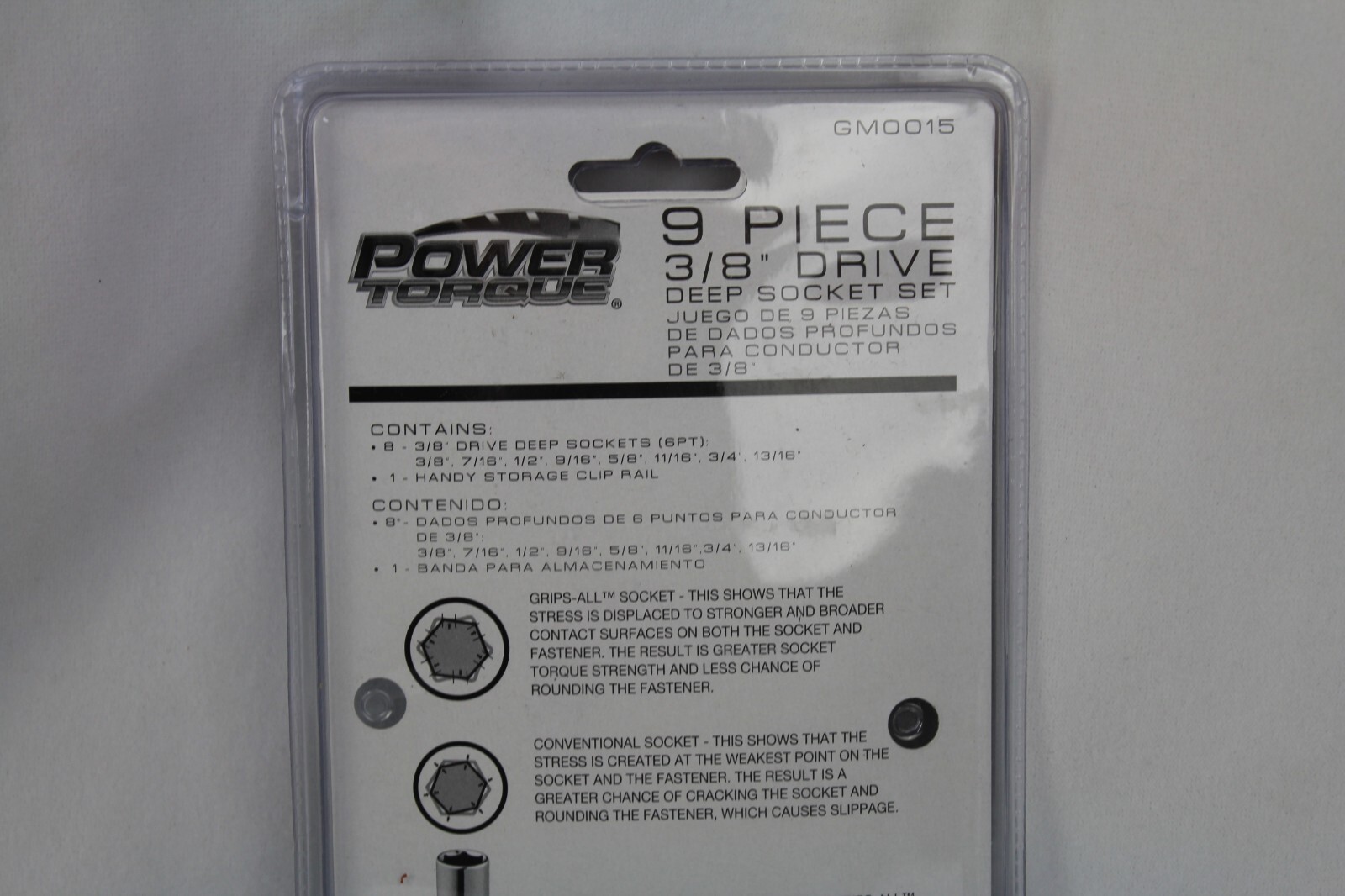 power torque 9 piece 3/8 drive deep socket set