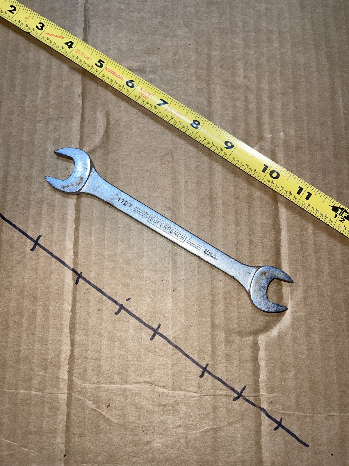 Vintage Williams USA 1727 5/8 X 9/16 In SAE Open End Wrench Superrench