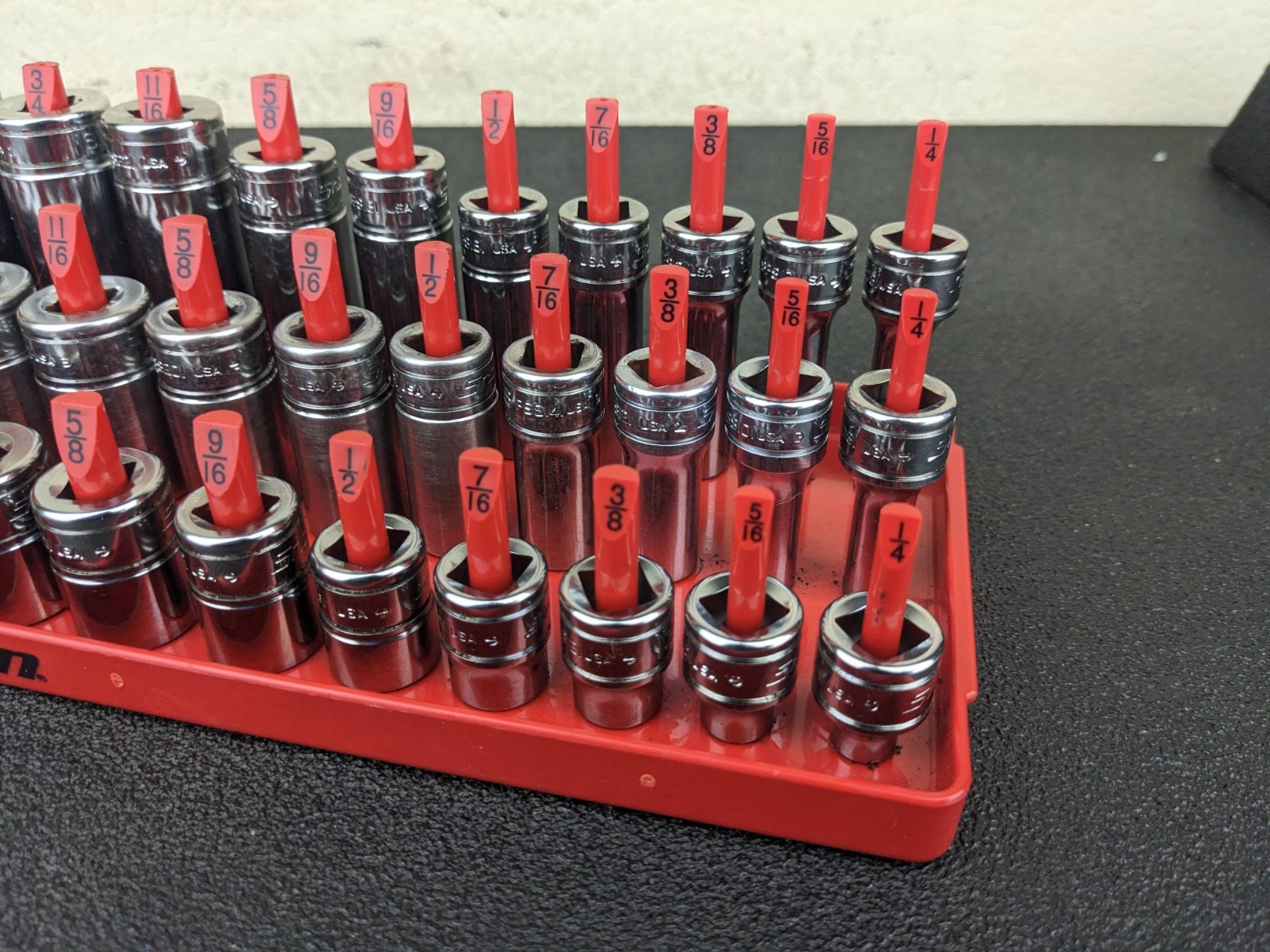 #bo723 Snap On USA 39pc 3/8″ Drive SAE 6 Point Shallow Semi Deep MASTER SET