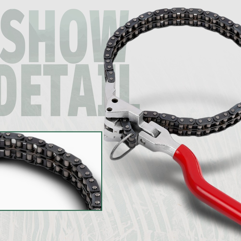 Chain Type Oil Filter Wrench Spanner 13.8in Chain Wrench Oil Filter Removal Tool