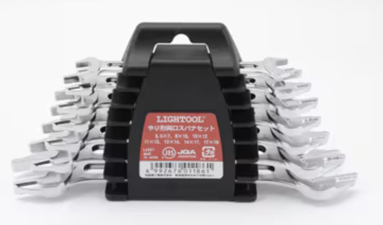 ASH LSXS7 LIGHTOOL 7pc Double Open End Wrench Set JIS Japan