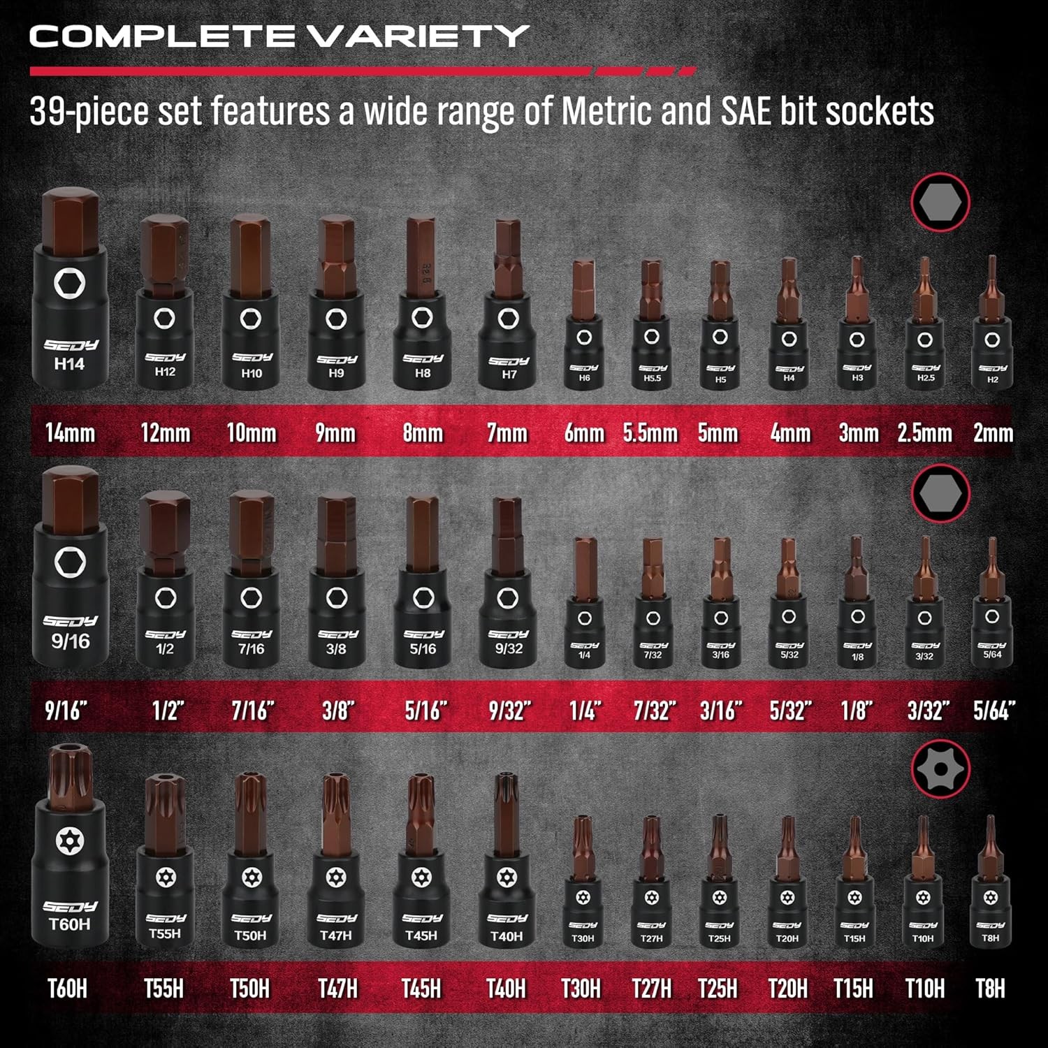 73-Piece Hex Torx Bit Impact Socket-Set, Master Socket Set, SAE…