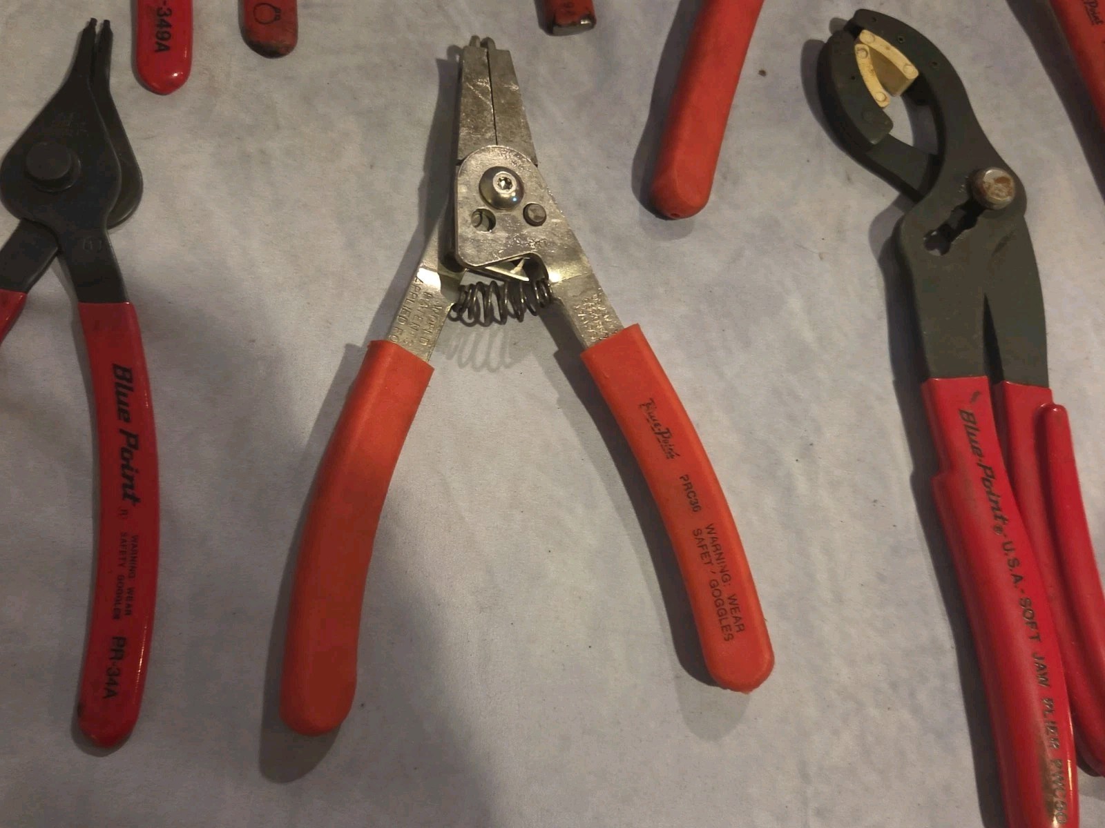 Blue Point pliers lot Of 7 PR-34A PR-349A (X3) PRC 36 PRC65 PWC50